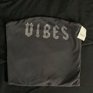 Vibes rhinestone tube top